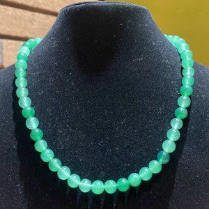 8MM Light Jade Bead Stretchy Cord Necklace/Bracelet/Anklet